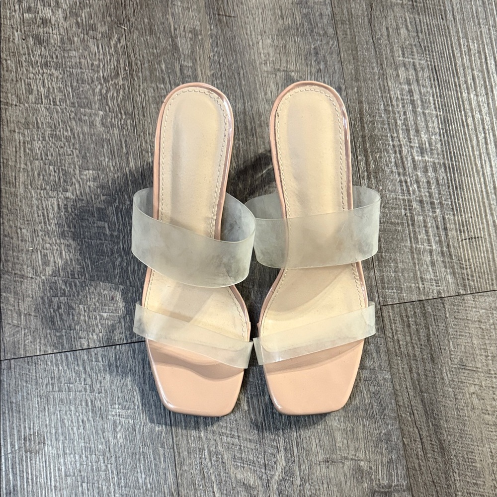 Clear and nude heels size 8.5